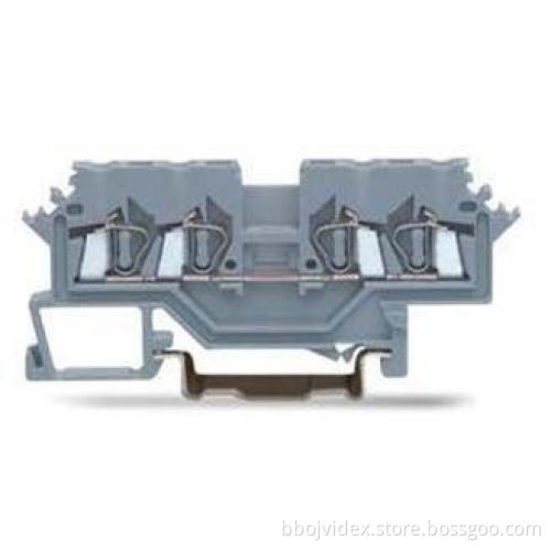 4-Conductor 4 Pole 24 - 16 AWG Spring Terminal Blocks Side-